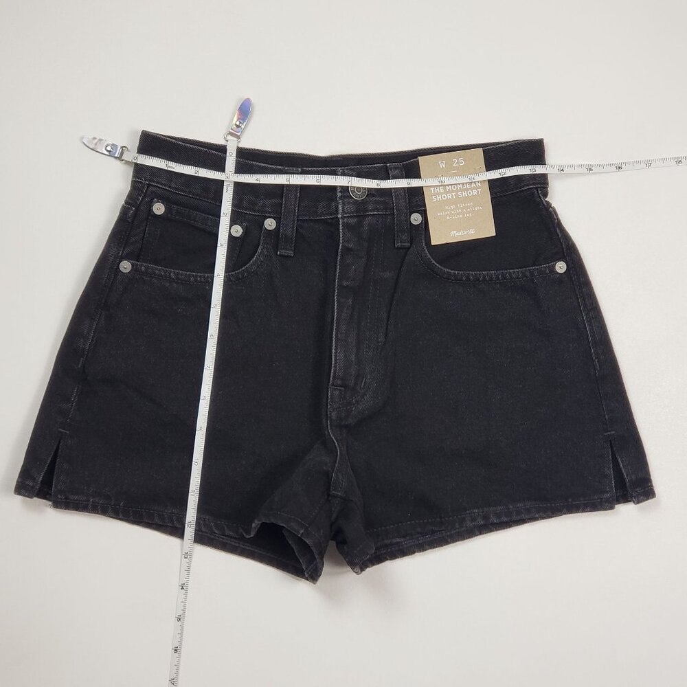 Madewell The Momjean Short Short Women's Size 25 Black Rinse High-Waisted Denim - Picture 8 of 16